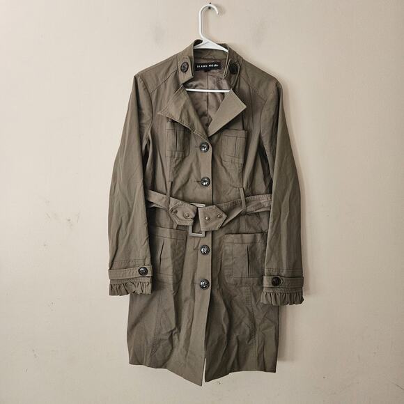 Blanc Noir Women's Large Trench Coat Tan Long Jacket - Picture 1 of 7